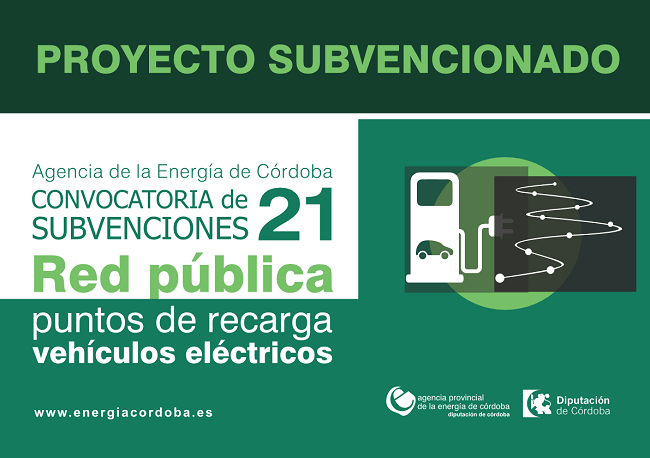 convocatoria de subvenciones dirigida a Entidades Locales de la provincia de Córdoba para la puesta en marcha de un Plan Provincial para la creación de una red pública de puntos de recarga de vehículo eléctrico.