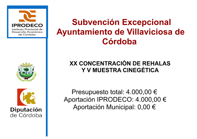 Subvención Excepcional Ayuntamiento de Villaviciosa de Córdoba , IPRODECO 2022