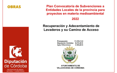 Plan Convocatoria de Subvenciones a Entidades Locales de la provincia para proyectos en materia medioambiental 2022