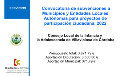 Subvenciones a Municipios y Entidades Locales Autónomas para proyectos de participación ciudadana, 2022