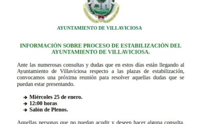 Información sobre proceso de estabilización del Ayuntamiento de Villaviciosa