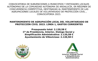 SUBVENCIONES VOLUNTARIADO PROTECCIÓN CIVIL. LINEA 1, GASTOS CORRIENTES