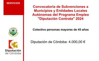 Convocatoria de Subvenciones a Municipios y Entidades Locales Autónomas del Programa Empleo «Diputación Contrata»