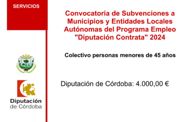 Convocatoria de Subvenciones a Municipios y Entidades Locales Autónomas del Programa Empleo «Diputación Contrata»