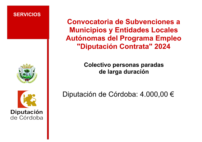 Convocatoria de subvenciones Diputación Contrata 2024