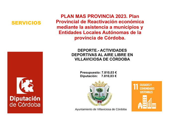 PROGRAMA MAS PROVINCIA 2023. ACTIVIDADES DEPORTIVAS AL AIRE LIBRE